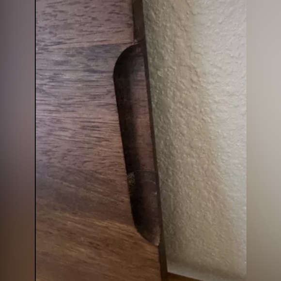 Vintage Georges Briard Walnut Cheese Tray MCM Blue Yellow Flowers - Picture 9 of 11